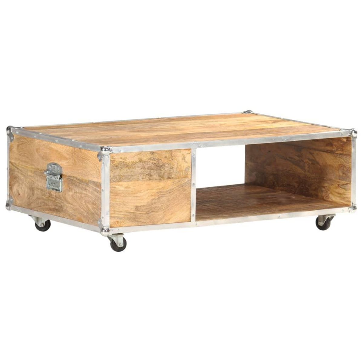 VIDAXL Table basse 89x59x33 cm Bois massif de manguier brut