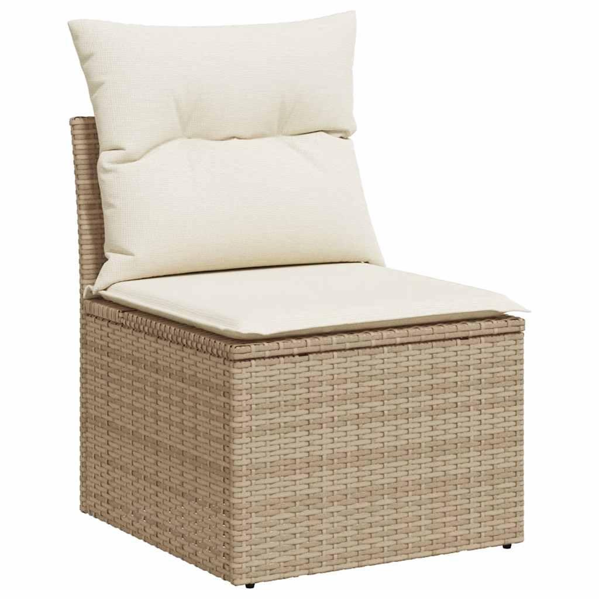 Voir la diapositive 3 : VIDAXL Salon de jardin avec coussins 10pcs beige resine tressee acacia