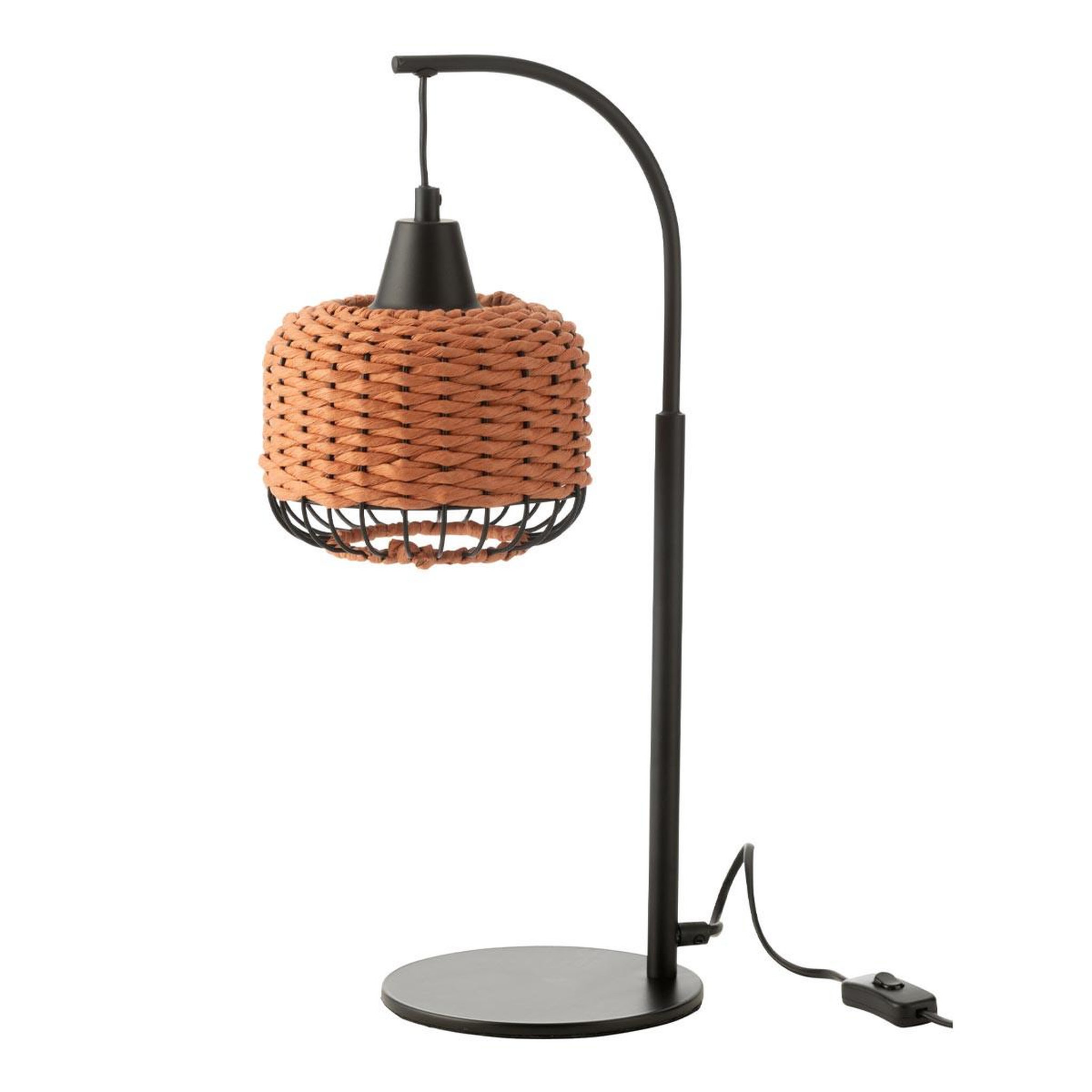 J-LINE Lampe à poser lanterne en métal  eldon  52cm orange