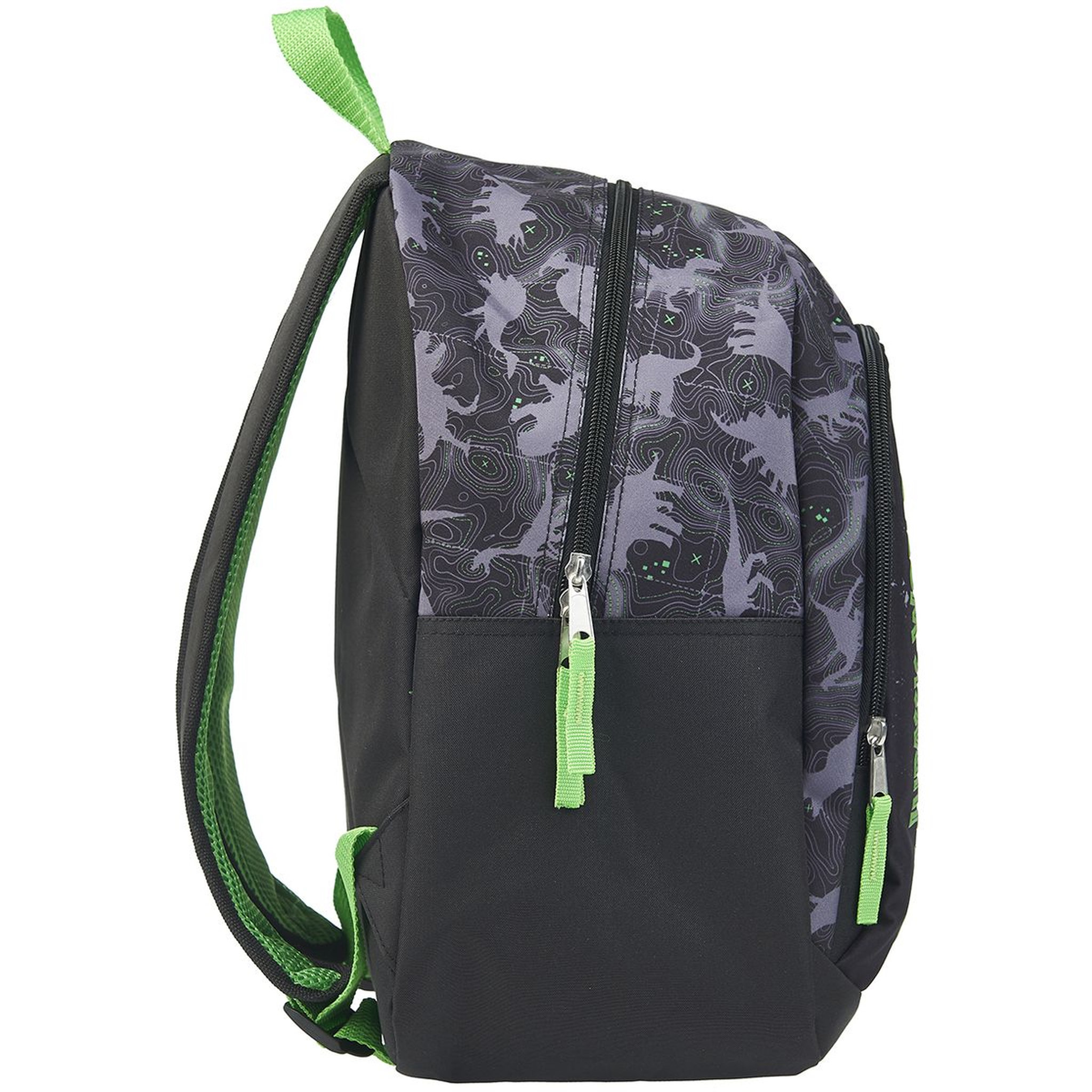 Voir la diapositive 3 : Sac à dos 2 compartiments noir et vert JURASSIC WORLD