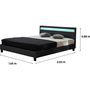 Voir la diapositive 3 : Habitat et Jardin Lit LED  Maria  - 140 x 190 cm - Noir