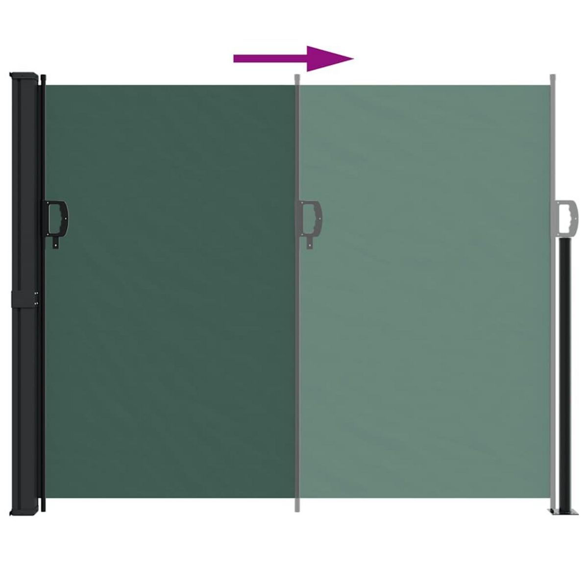 VIDAXL Auvent lateral retractable vert fonce 160x600 cm