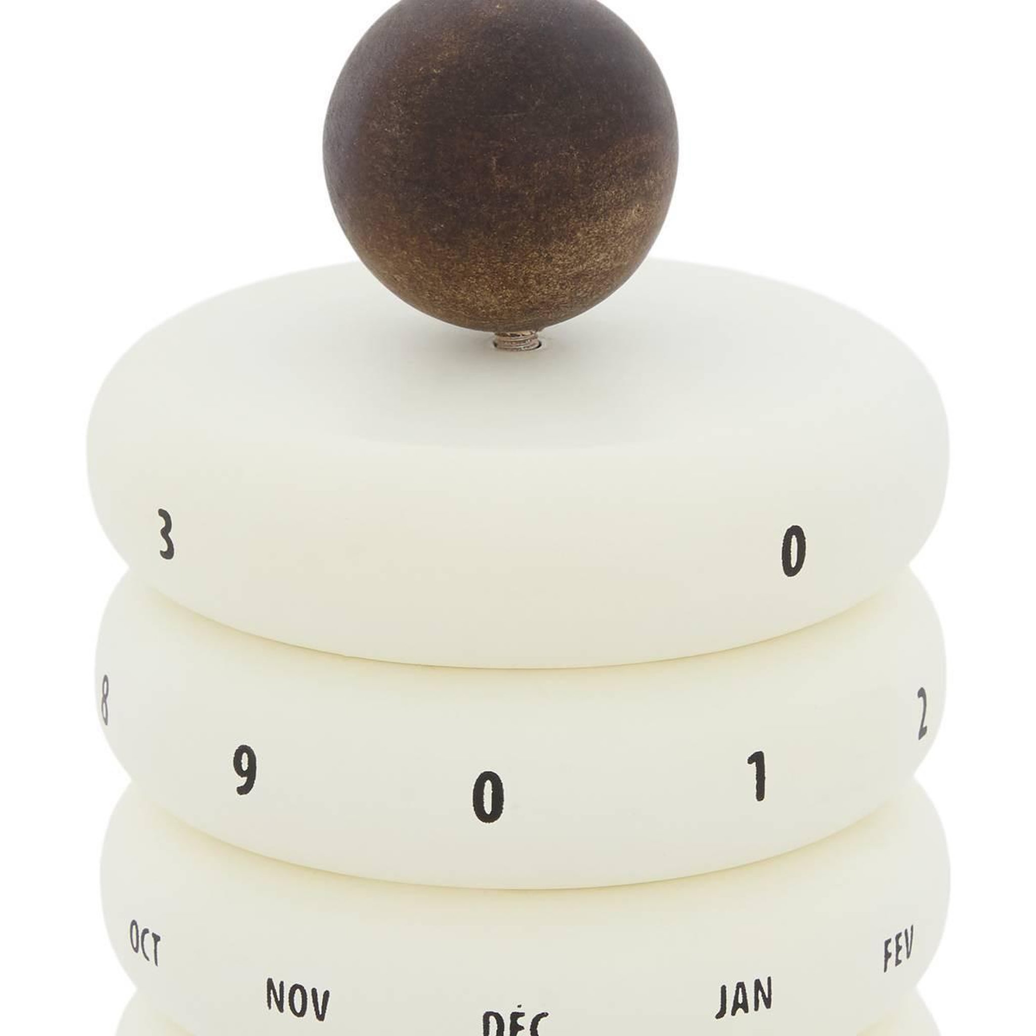 Voir la diapositive 2 : ATMOSPHERA Calendrier Perpétuel Déco  Homy  14cm Blanc