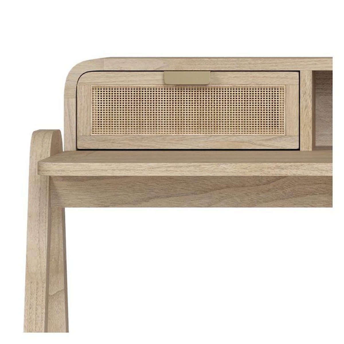 Rendez vous déco Bureau en bois de mindi et cannage-Khao