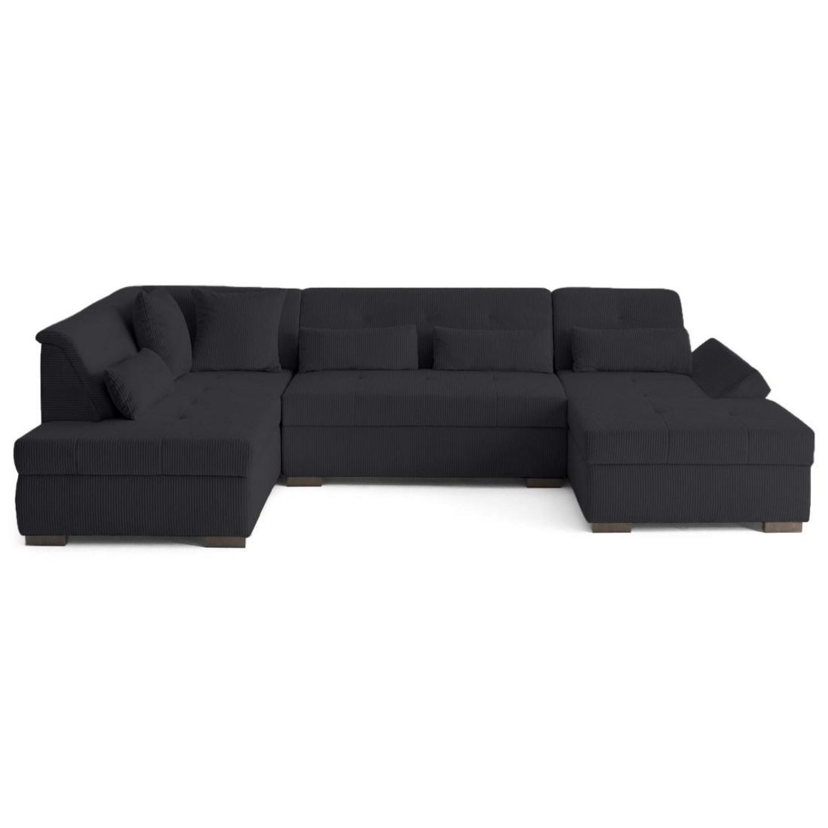 LISA DESIGN Vermont s - canapé panoramique d'angle gauche 7 places en velours côtelé