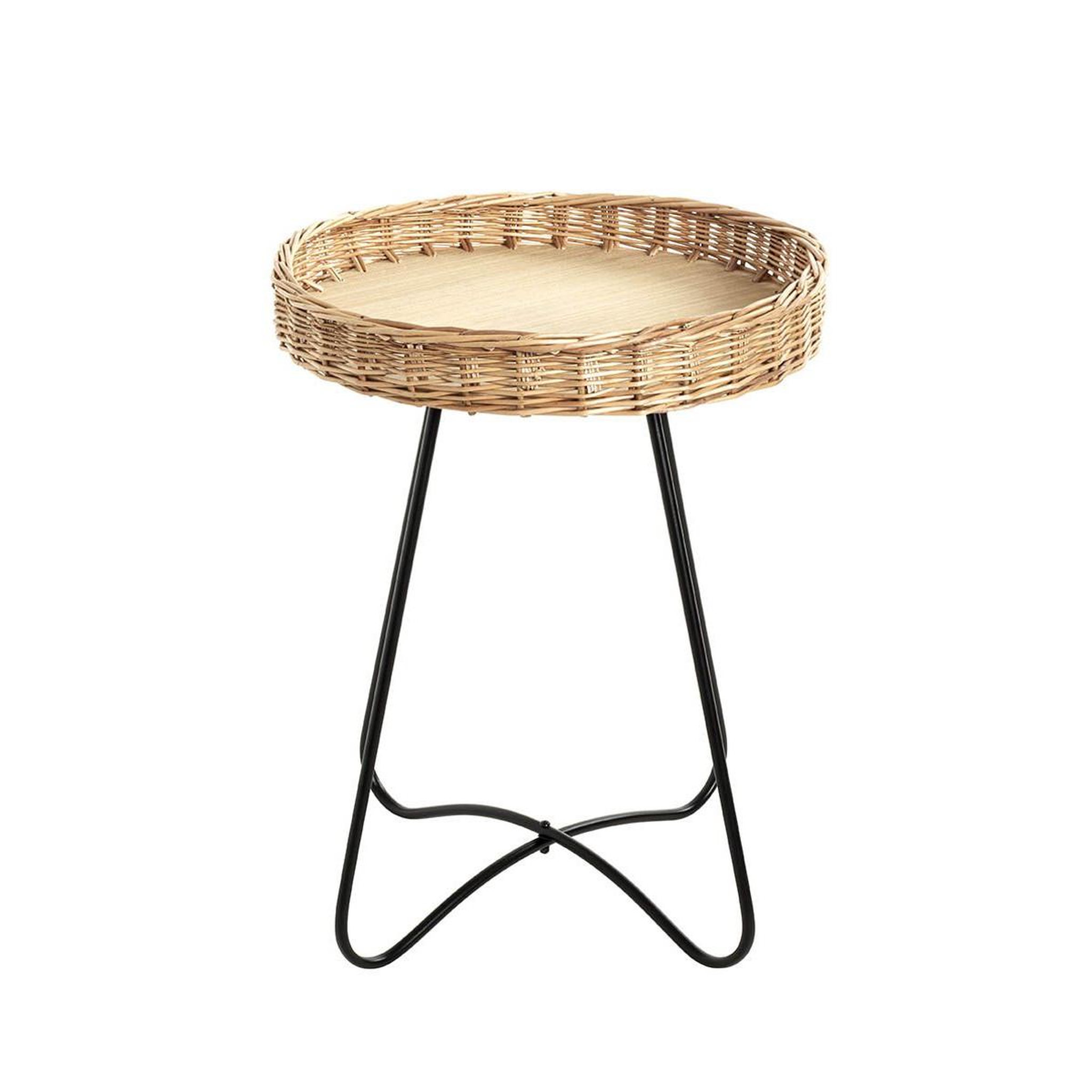 Voir la diapositive 2 : Paris Prix Table d'appoint osier  irène  51cm naturel & noir
