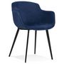 Voir la diapositive 1 : Paris Prix Fauteuil Design en Velours  Javier  80cm Bleu