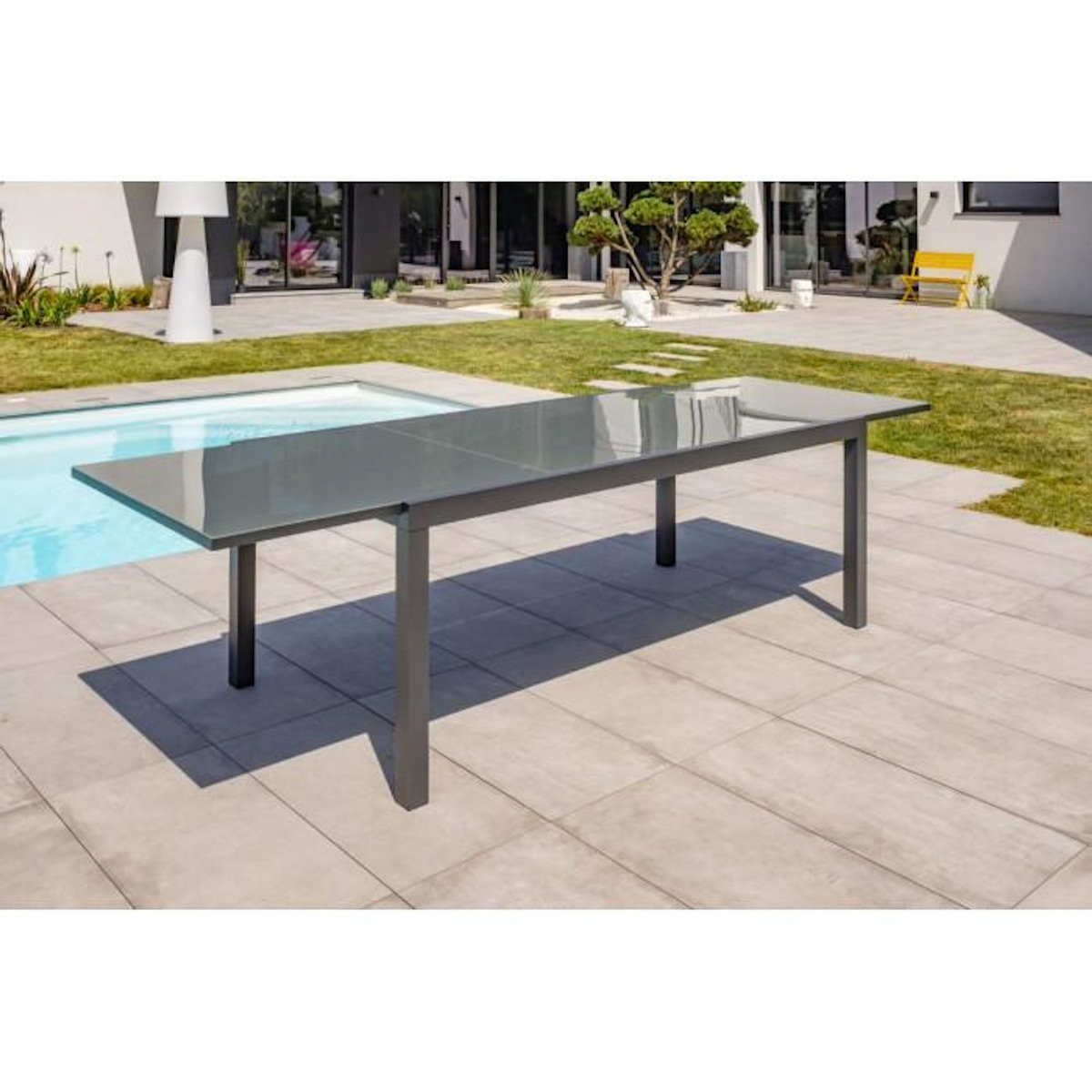 Paris Prix Ensemble Table de Jardin 8 Chaises & 2 Fauteuils  Tolede  200-300cm Gris Anthracite