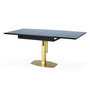 Voir la diapositive 3 : Paris Prix Table à Manger Extensible  Régina  90-180cm Or & Noir