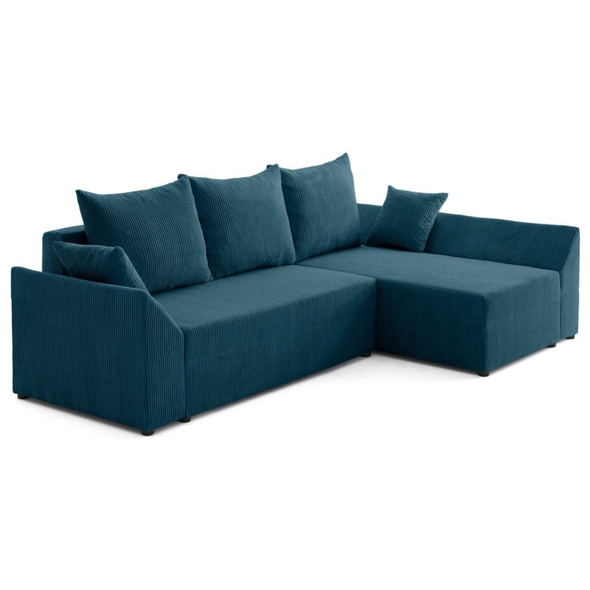 BEST MOBILIER Mike - canapé d'angle réversible - 4 places - convertible avec coffre - en velours côtelé