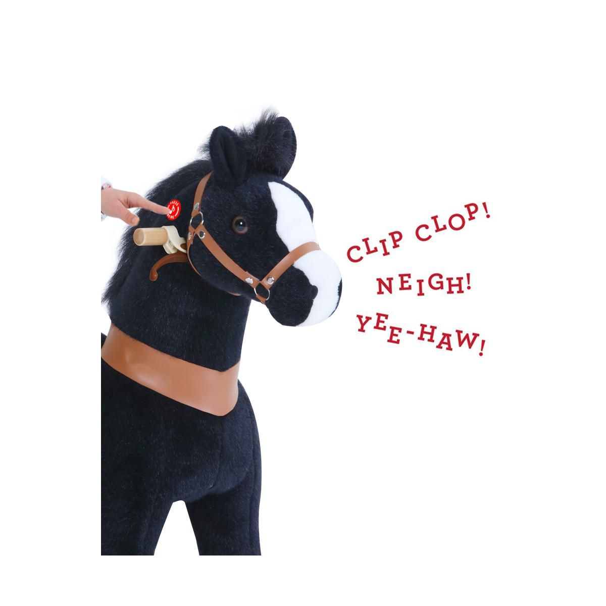 Ponycycle Poney à monter Noir avec sabot blanc Petit Modèle pour 3 à 5 ans