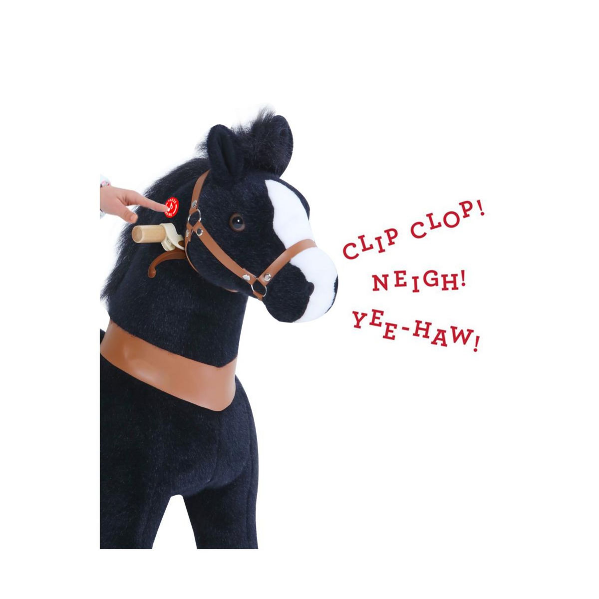Ponycycle Poney à monter Noir avec sabot blanc Petit Modèle pour 3 à 5 ans