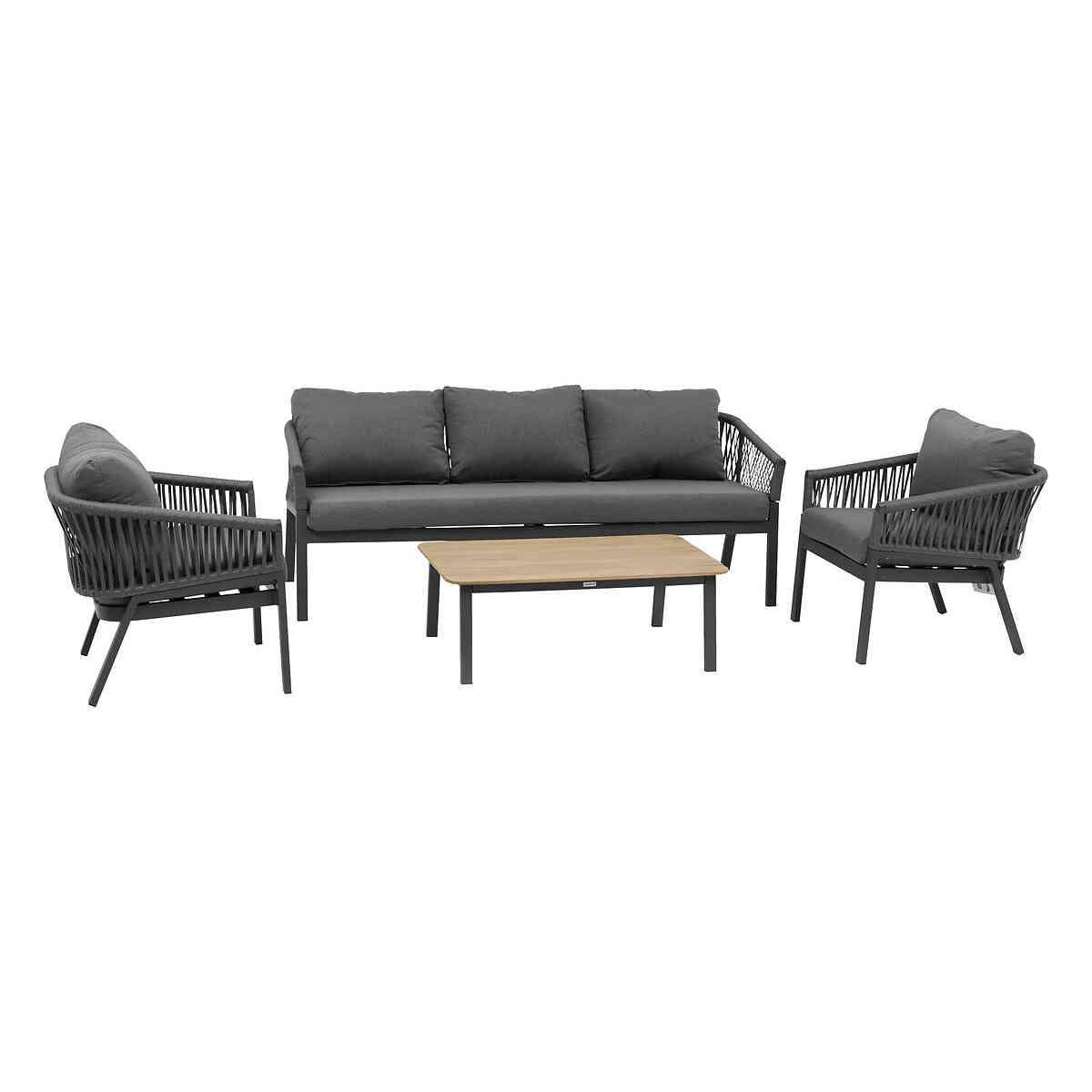 HESPERIDE Salon de jardin en alu Oriengo Graphite - 5 places - Hespéride