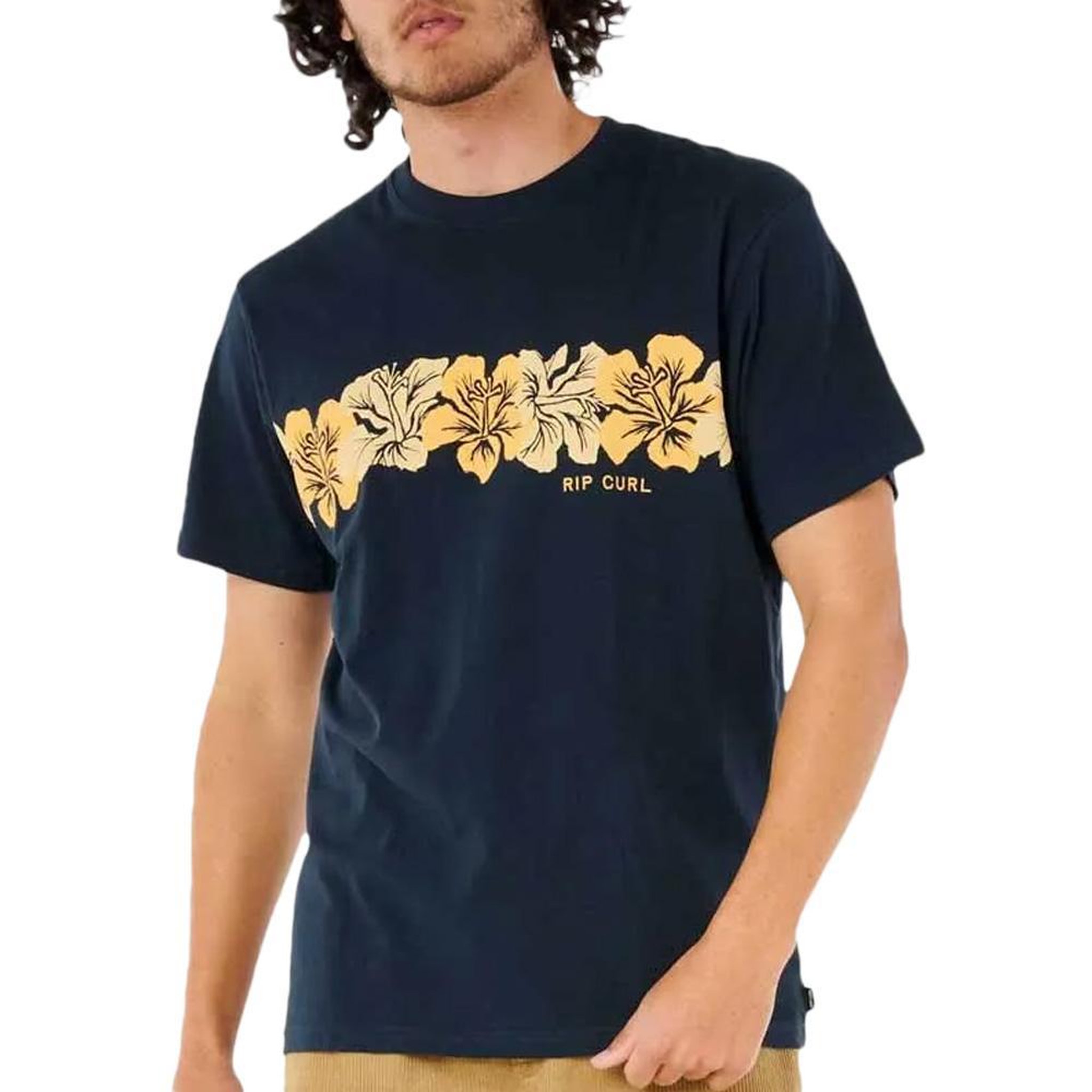 Rip Curl T-Shirt Marine Homme Rip Curl  Hibiscus. Coloris disponibles : Bleu