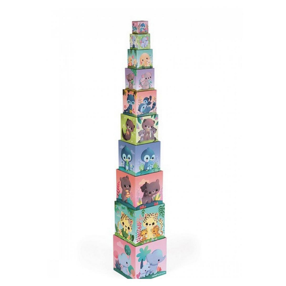 Juratoys-Janod Pyramide carree Les Animaux tous mignons