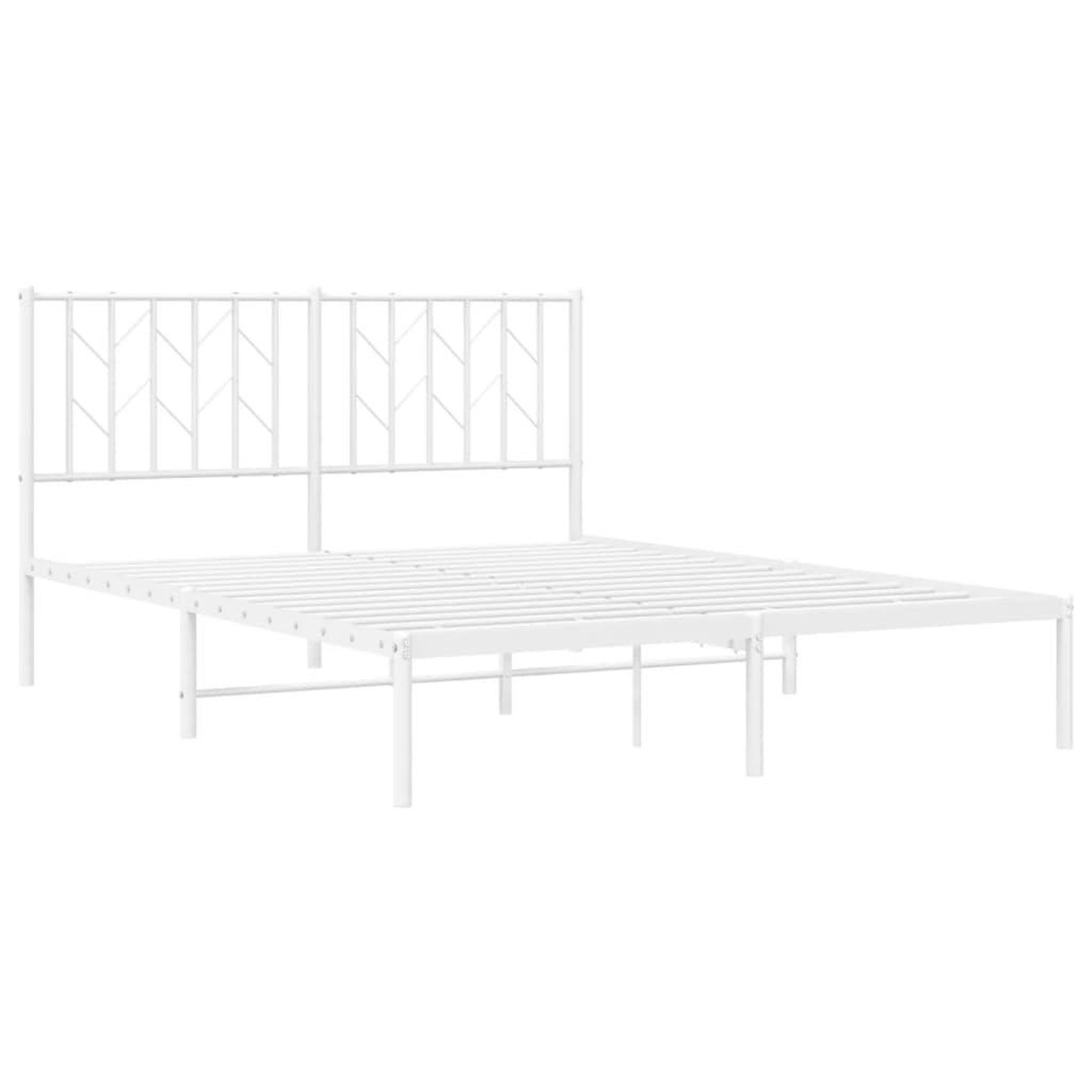 Voir la diapositive 4 : VIDAXL Cadre de lit metal sans matelas et tete de lit blanc 140x190 cm