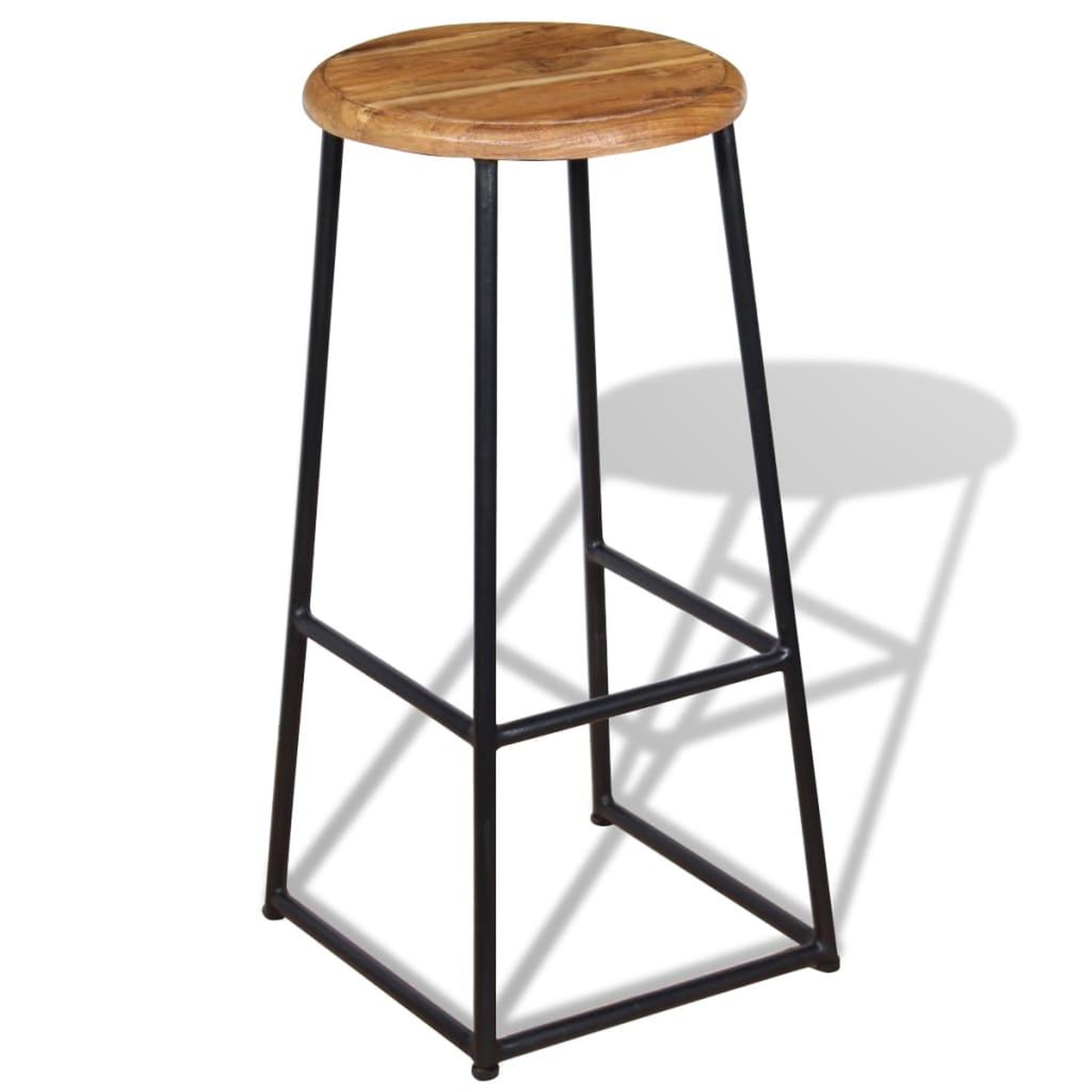 Voir la diapositive 3 : VIDAXL Tabourets de bar lot de 2 bois de teck massif