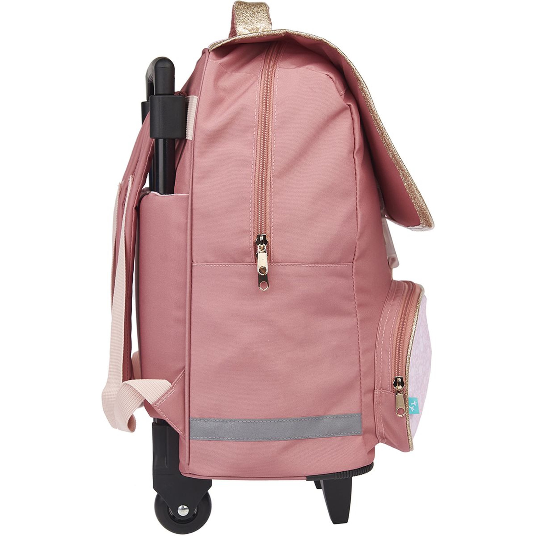 Voir la diapositive 3 : AUCHAN Sac à dos à roulettes rose Be Wild