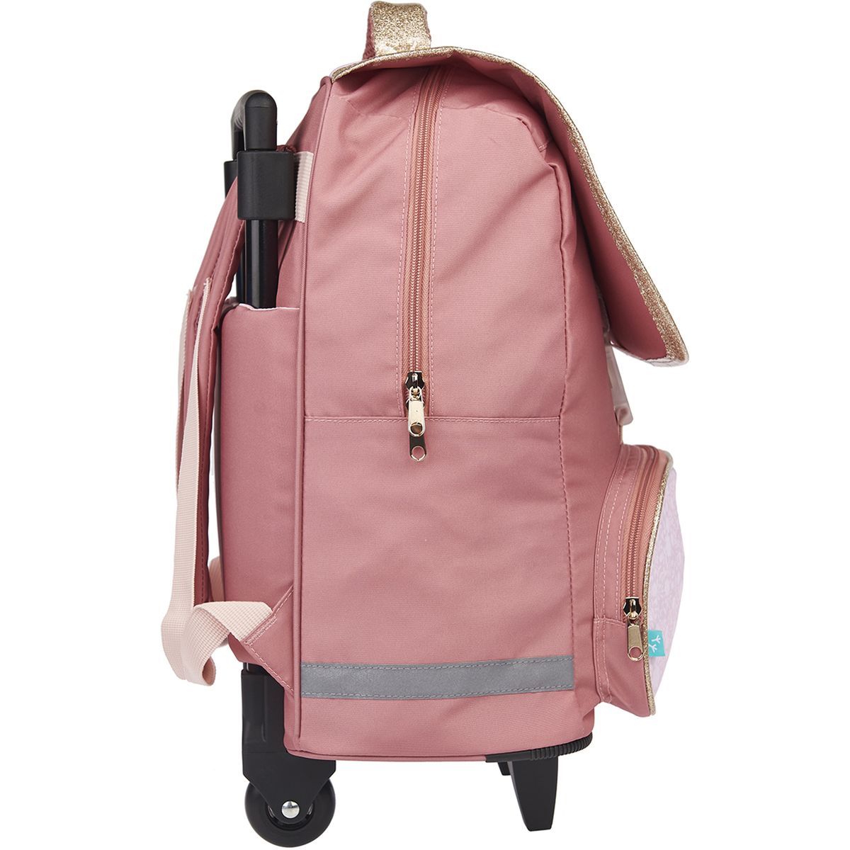 AUCHAN Sac à dos à roulettes rose Be Wild