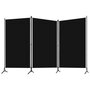 VIDAXL Cloison de separation 3 panneaux Noir 260x180 cm