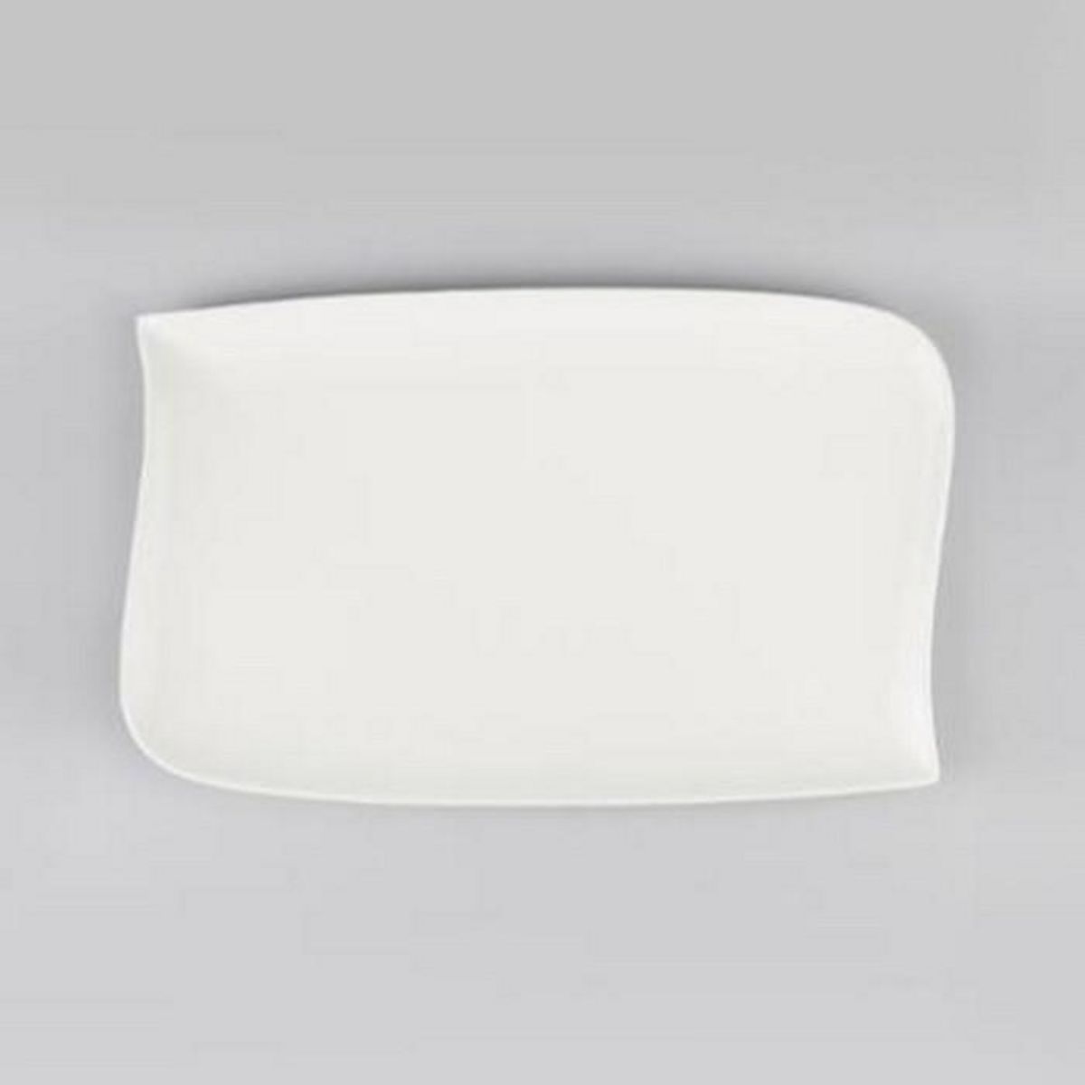 Paris Prix Lot de 6 Assiettes Plates Rectangulaires  Vague  28cm Blanc