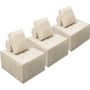 Voir la diapositive 1 : Habitat et Jardin Lot de 3 chauffeuses pour canapé modulables en tissu texturé  Velluto  - Beige