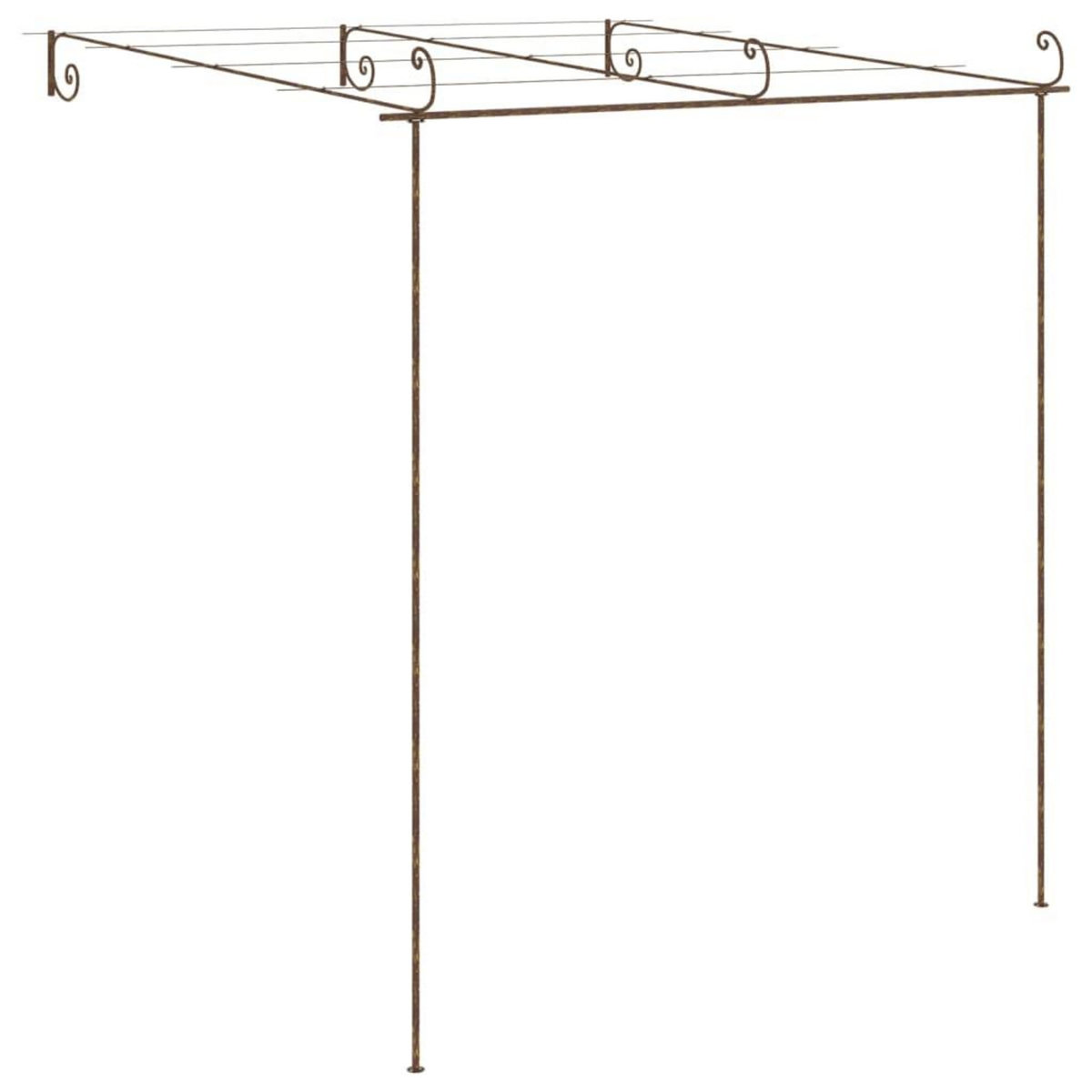 VIDAXL Pergola de jardin Marron antique 3x3x2,5 m Fer