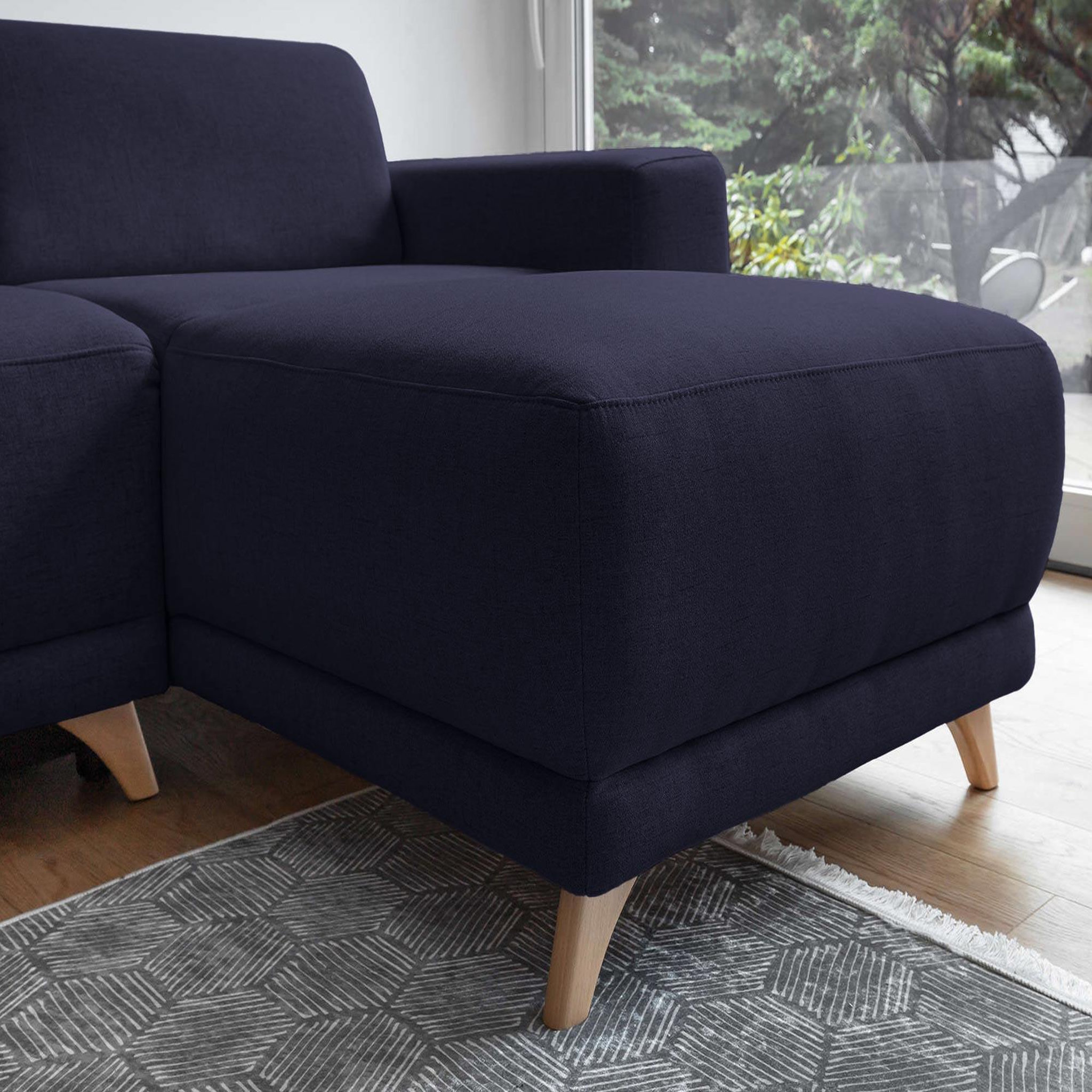 Voir la diapositive 5 : BEST MOBILIER Bella - canapé d'angle réversible convertible - avec coffre - 4 places - tissu