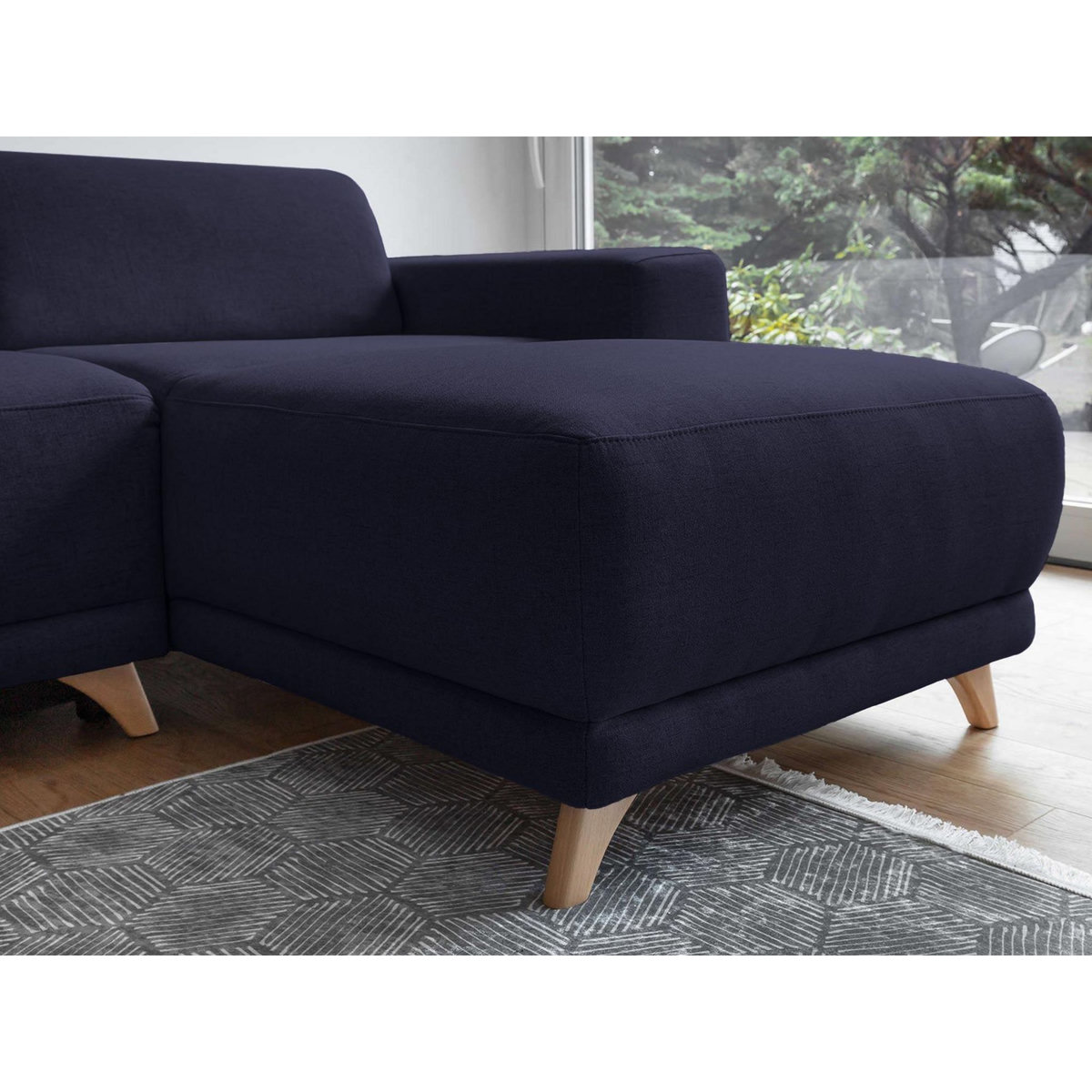 BEST MOBILIER Bella - canapé d'angle réversible convertible - avec coffre - 4 places - tissu