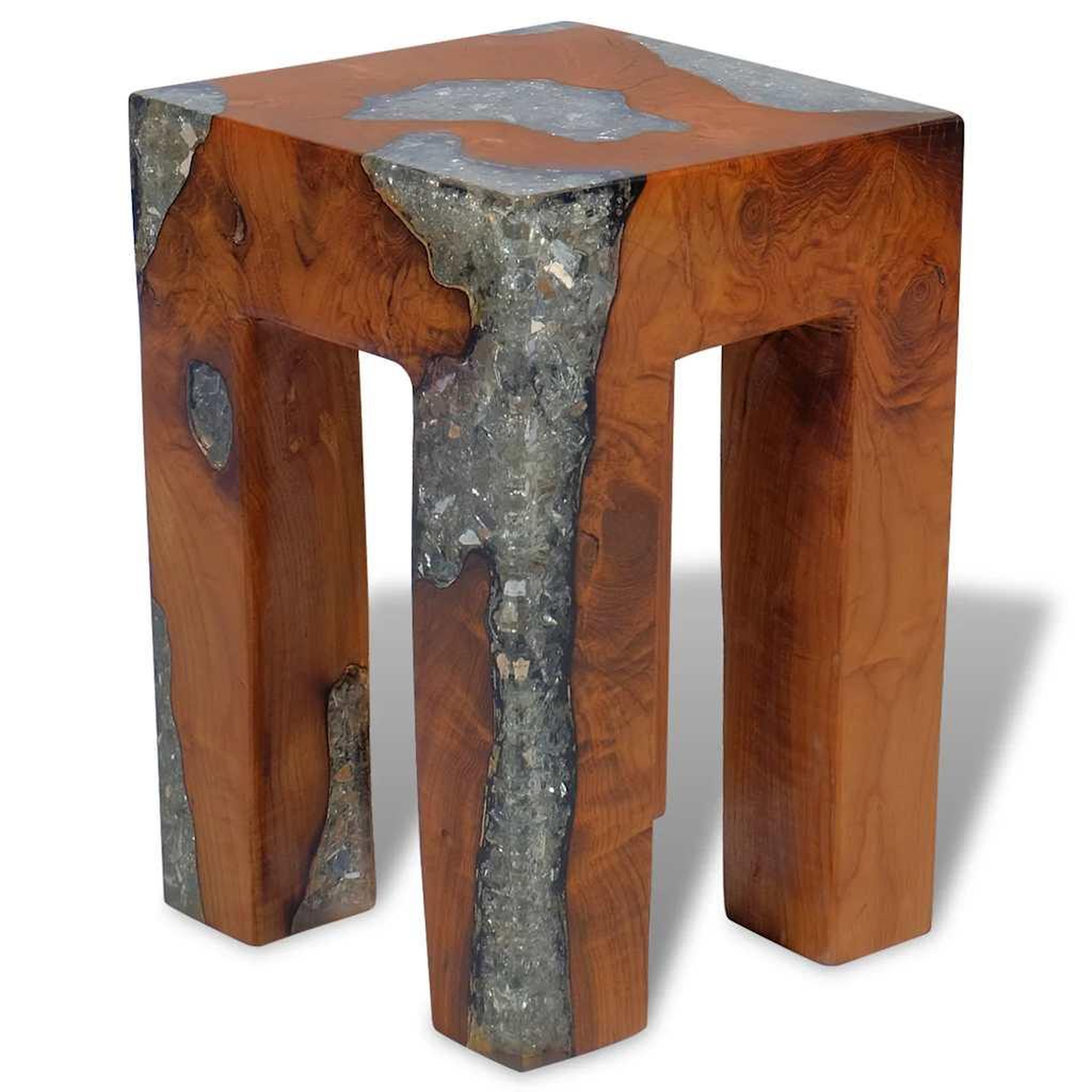 Voir la diapositive 5 : VIDAXL Tabouret bois de teck massif et resine