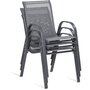 Inkazen Lot de 4 chaises de jardin empilables - Acier/Polyester - Anthracite