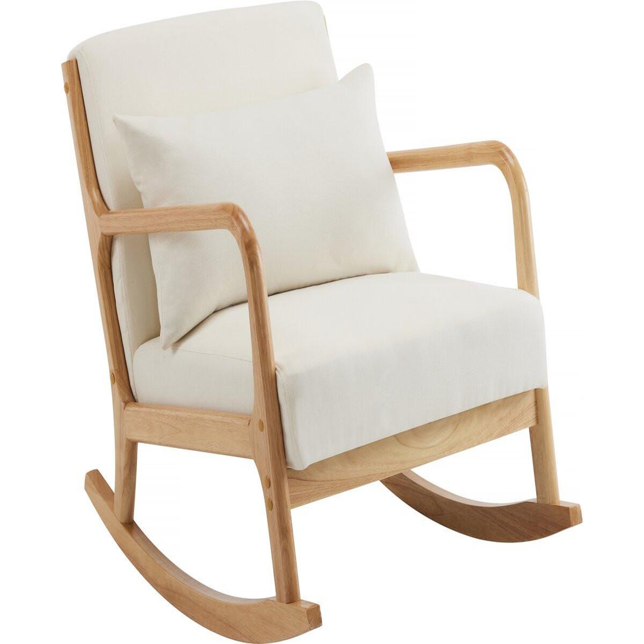 Habitat et Jardin Fauteuil à bascule style scandinave bouclette et bois   clinton   - beige