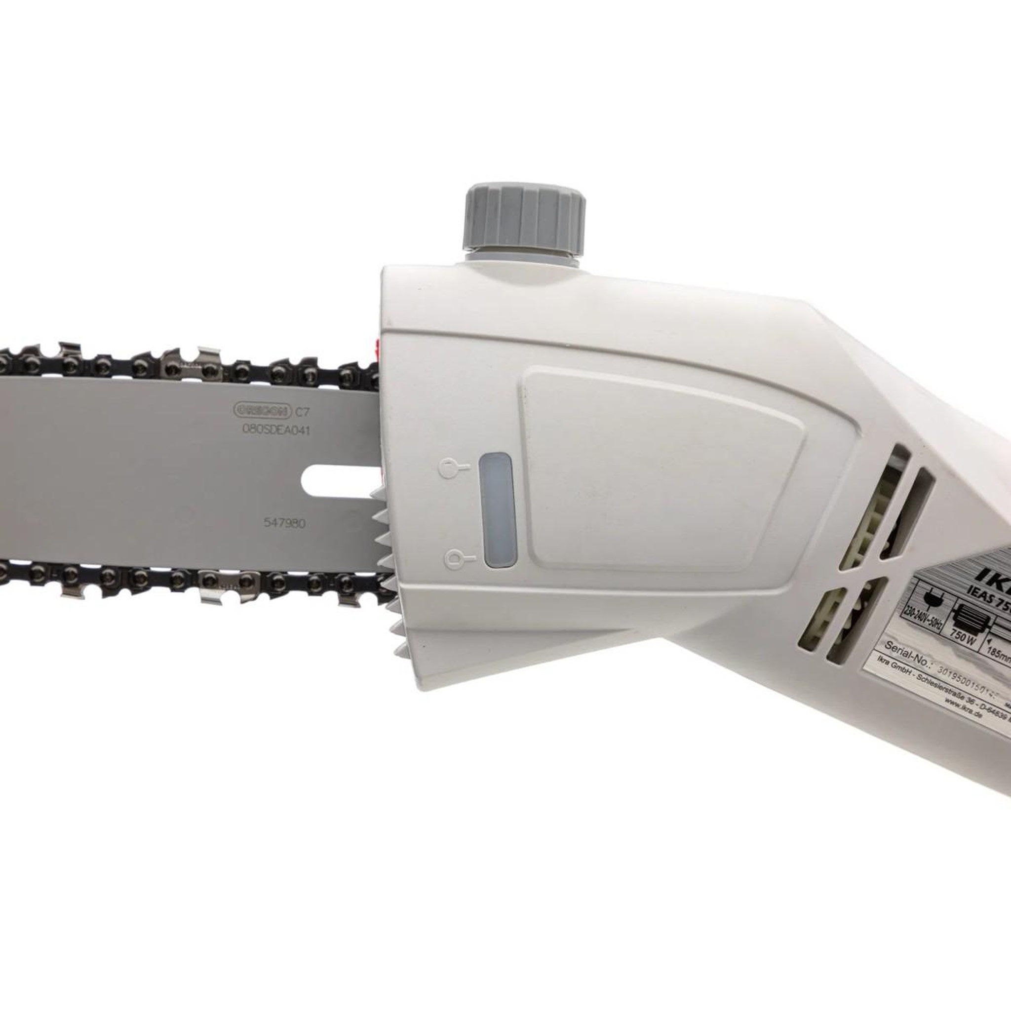 Voir la diapositive 5 : Ikra Elagueur sur perche téléscopique 750w extensible jusqu'à 4m - elageuse électrique - lubrification automatique ikra