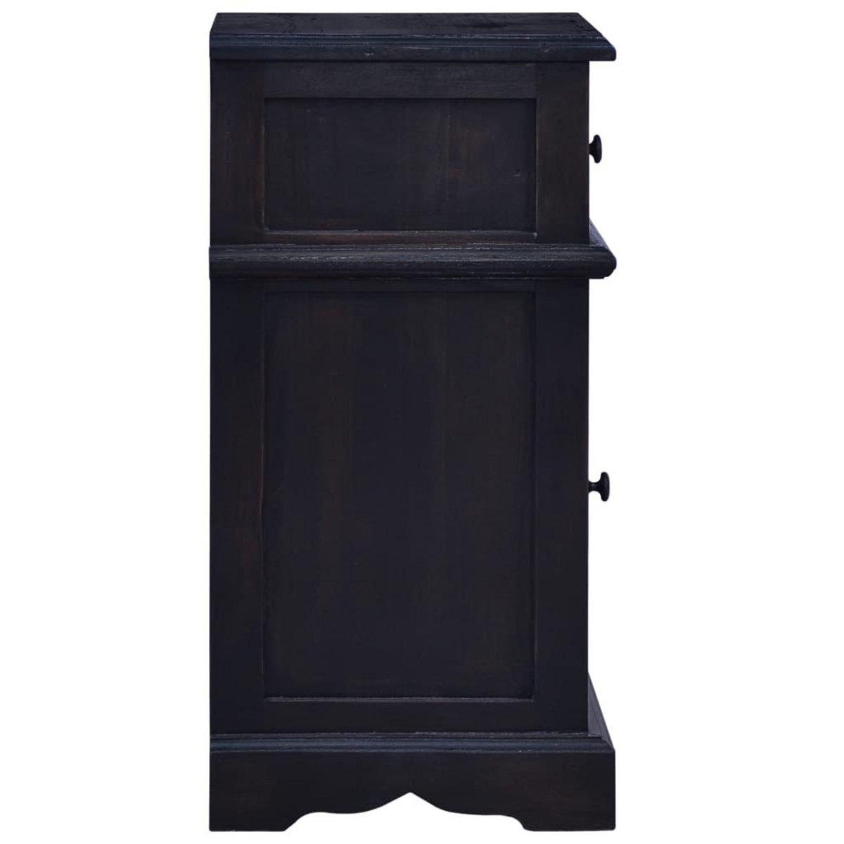 VIDAXL Table de chevet cafe noir clair bois d'acajou massif