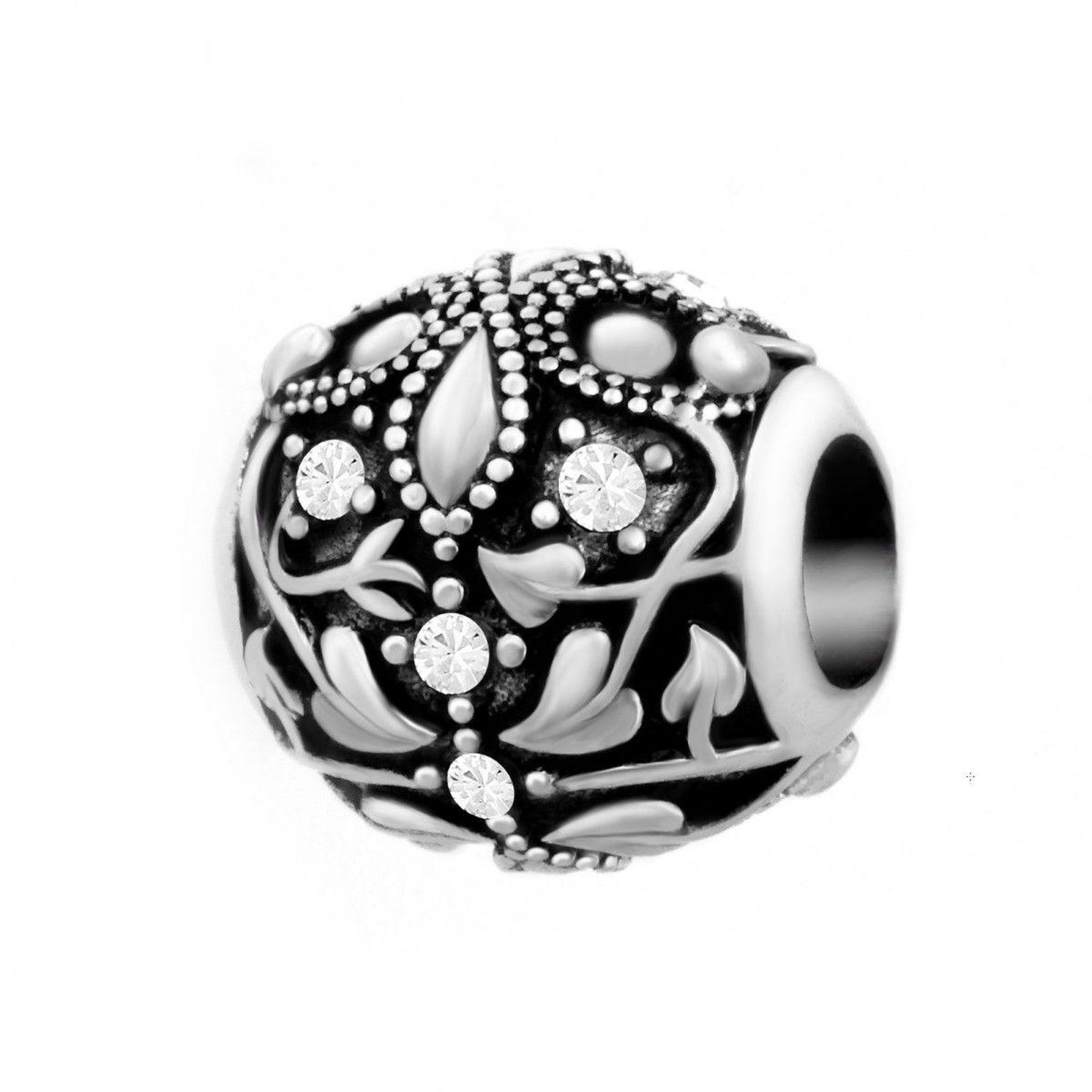 SC CRYSTAL Charm perle ornemental orné de cristaux et acier par SC Crystal
