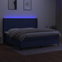 Voir la diapositive 3 : VIDAXL Sommier a lattes de lit matelas LED Bleu 200x200 cm Tissu