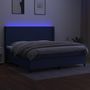 Voir la diapositive 3 : VIDAXL Sommier a lattes de lit matelas LED Bleu 200x200 cm Tissu