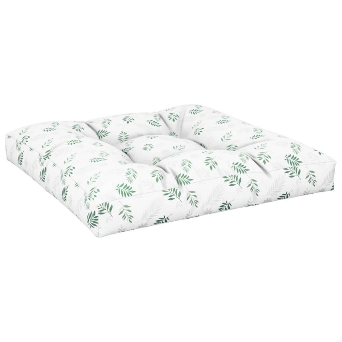 VIDAXL Coussins de palette lot de 2 motif de feuilles tissu