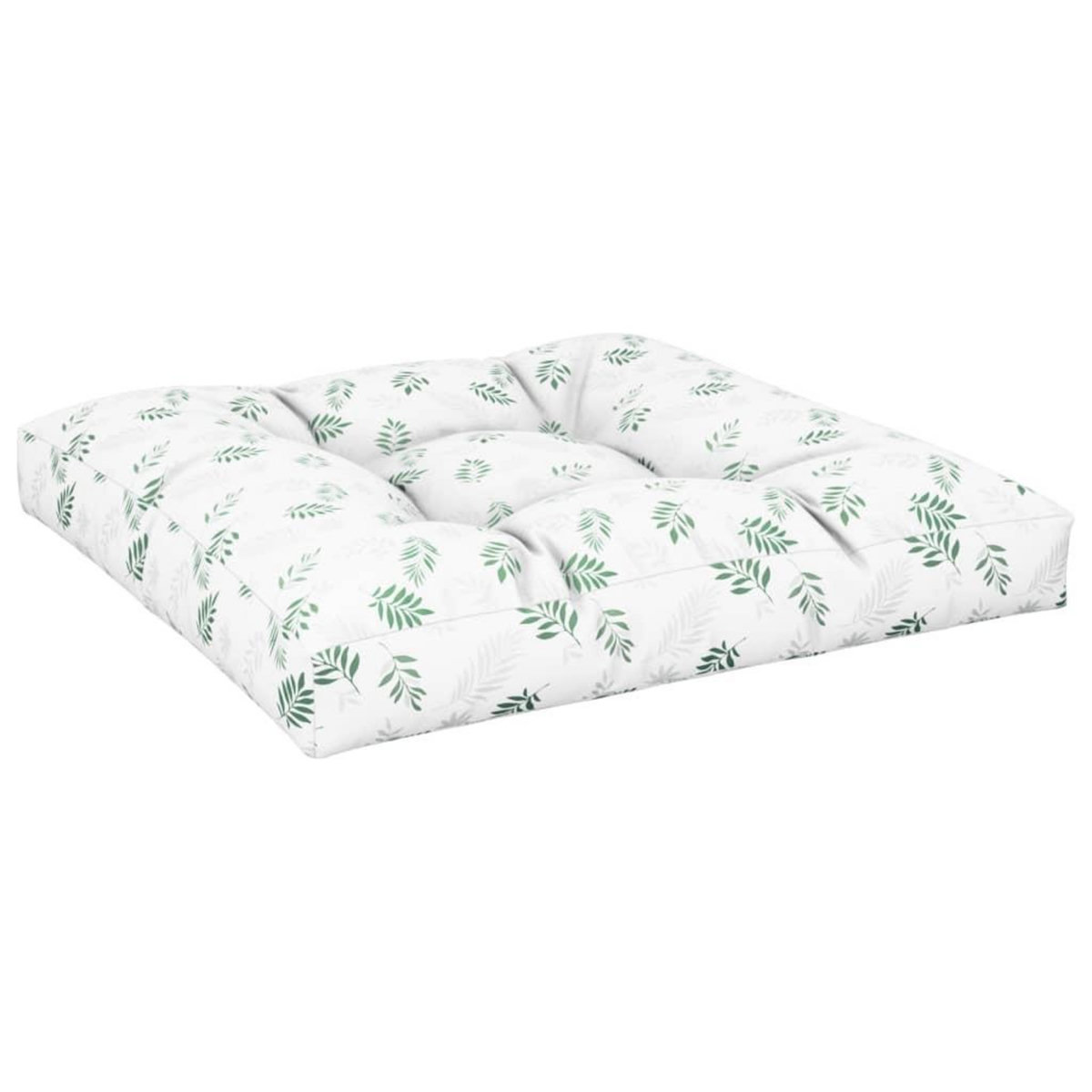VIDAXL Coussins de palette lot de 2 motif de feuilles tissu