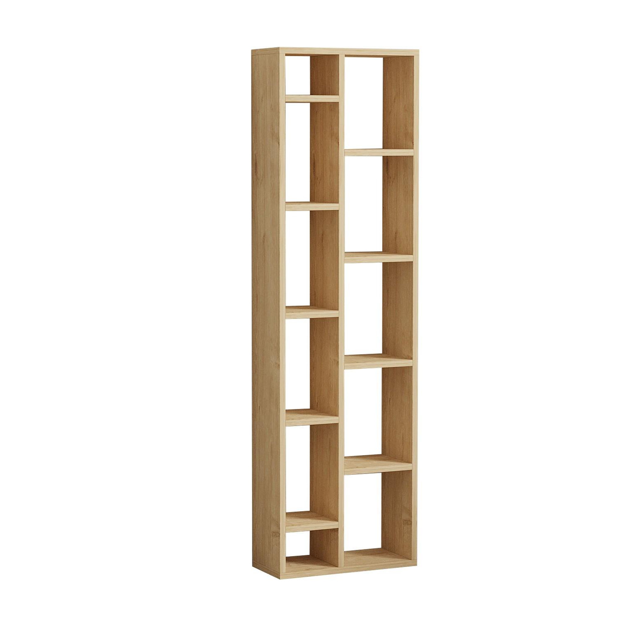 Habitat et Jardin Bibliothèque en bois  tomi  - 45 x 20 x 150 cm - chêne saphir