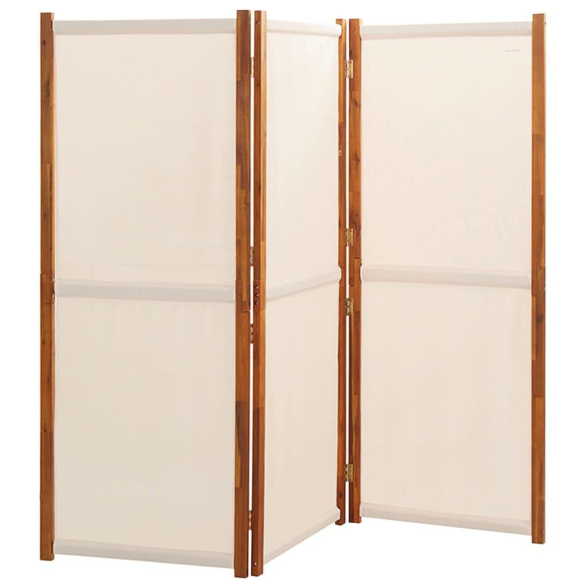 VIDAXL Cloison de separation 3 panneaux Blanc creme 210x180 cm