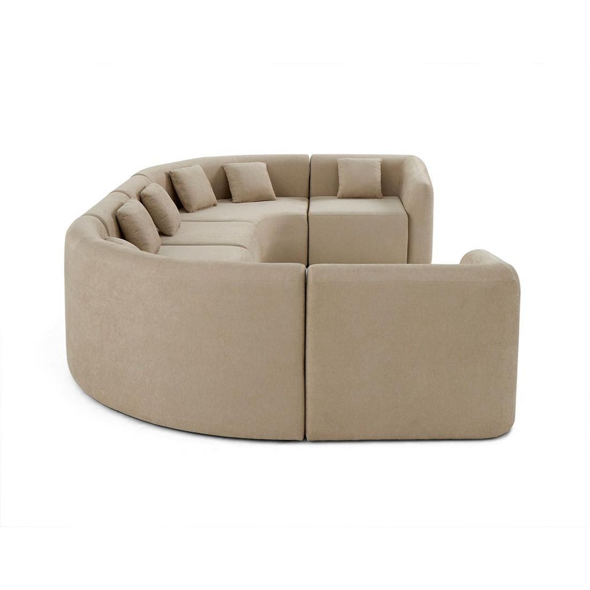 LISA DESIGN Ikare - canapé modulable panoramique - 7 places - en tissu