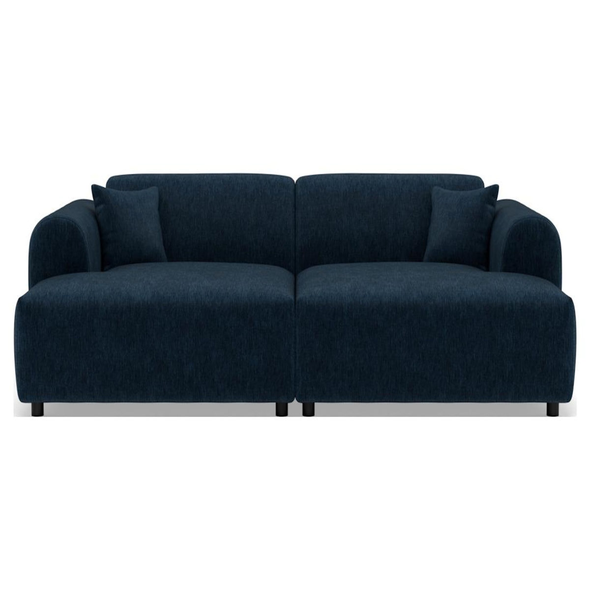 LISA DESIGN Aumance - canapé droit 4 places avec double méridienne assise profonde en velours texturé