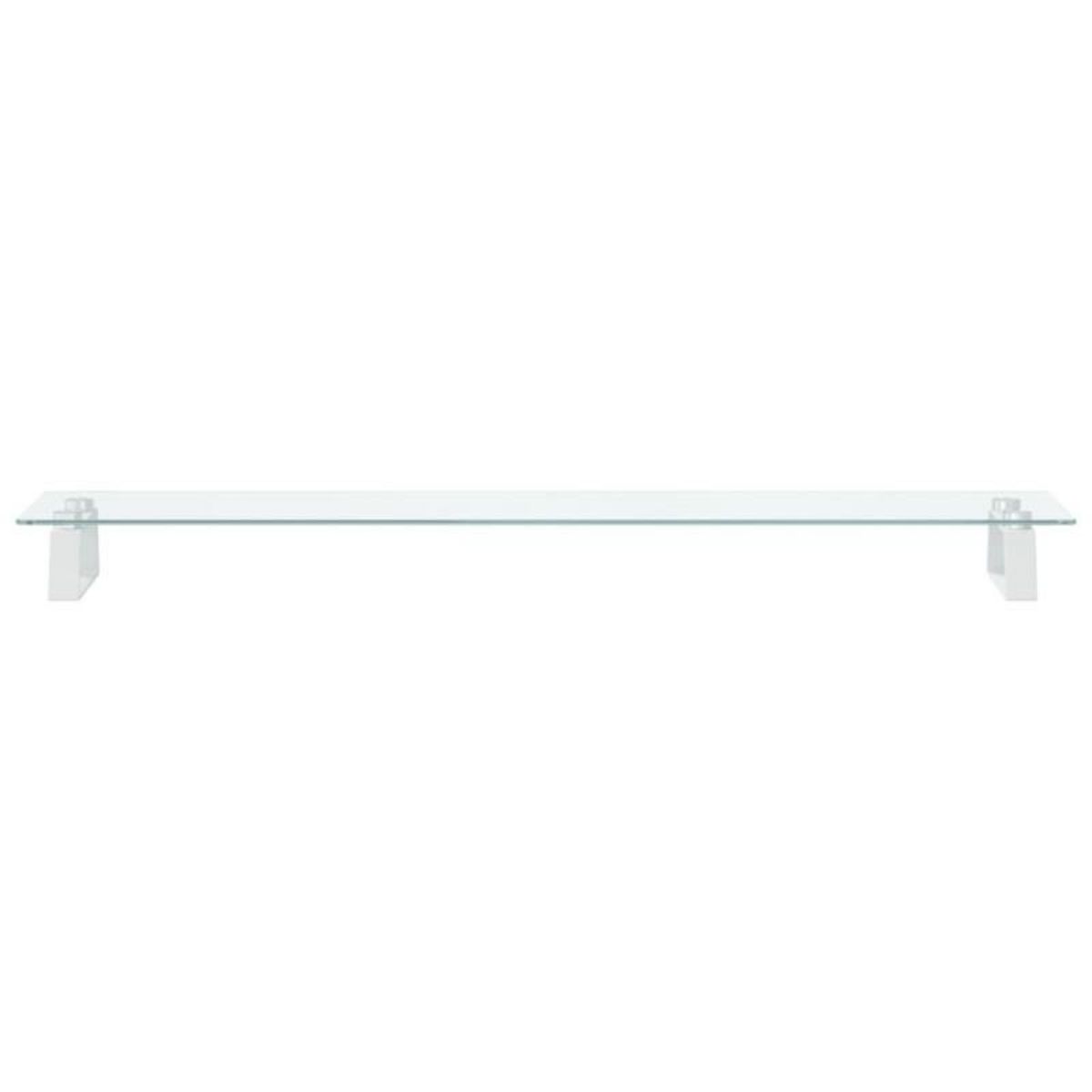 VIDAXL Support de moniteur blanc 100x20x8 cm verre trempé et métal
