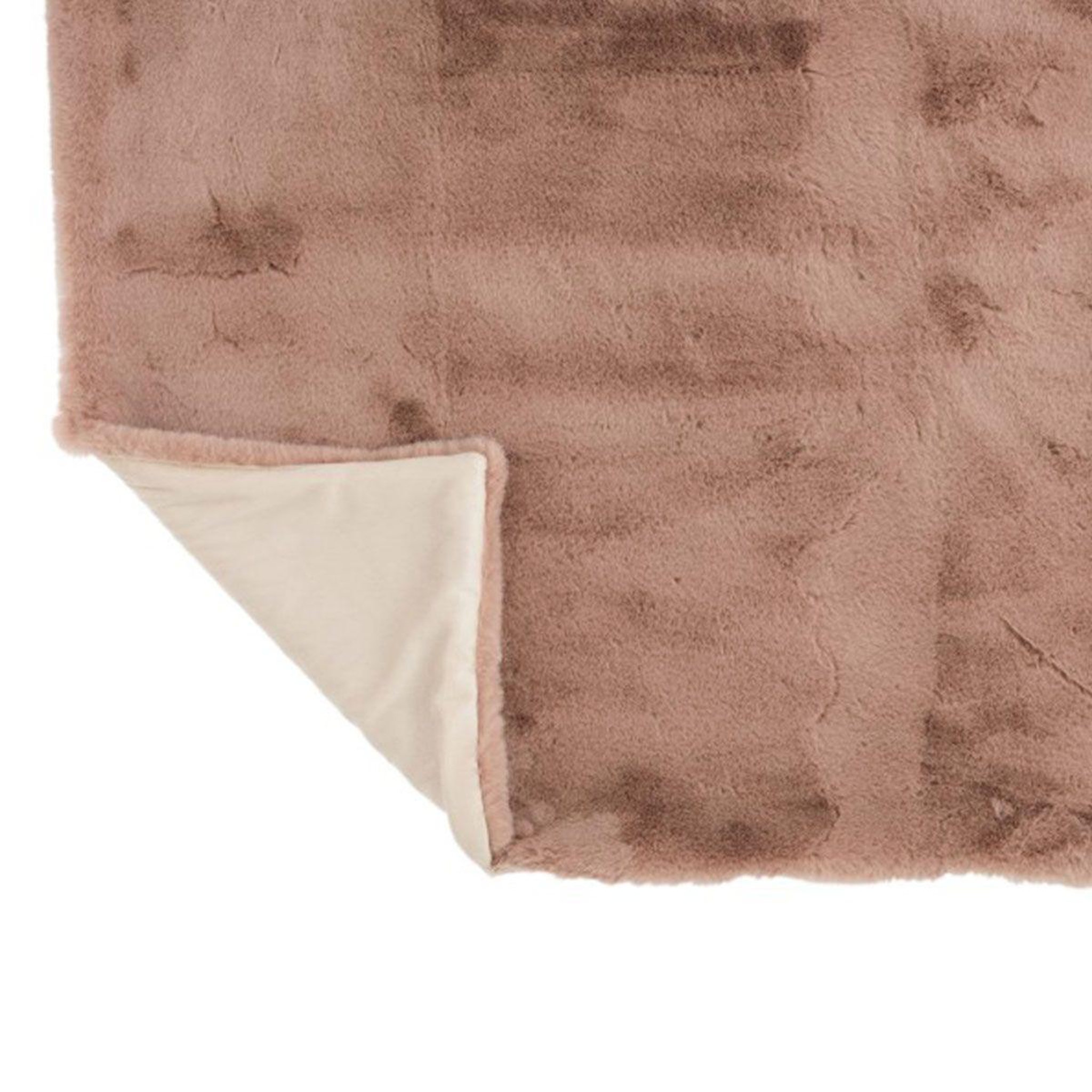 Voir la diapositive 4 : J-LINE Plaid imitation fourrure  cutie  130x180cm rose poudré