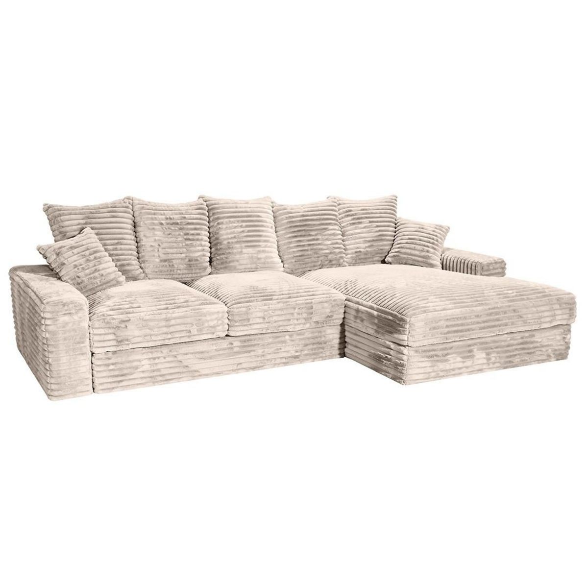 LISA DESIGN Andy - canapé d'angle droit 5 places en fausse fourrure côtelée