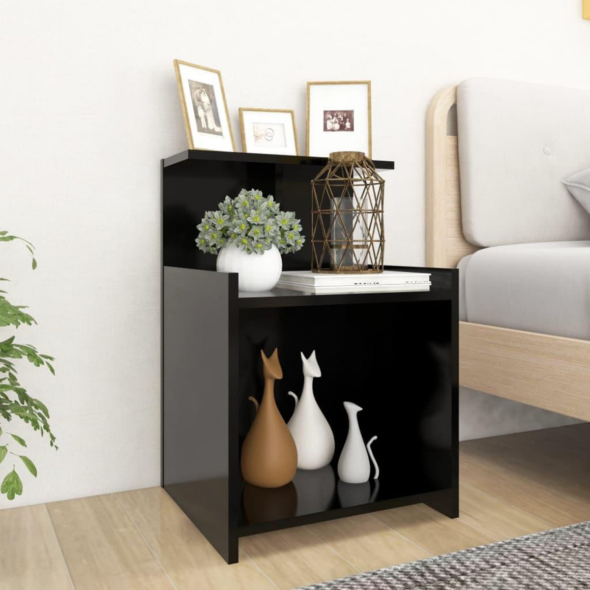 VIDAXL Table de chevet Noir 40x35x60 cm Agglomere