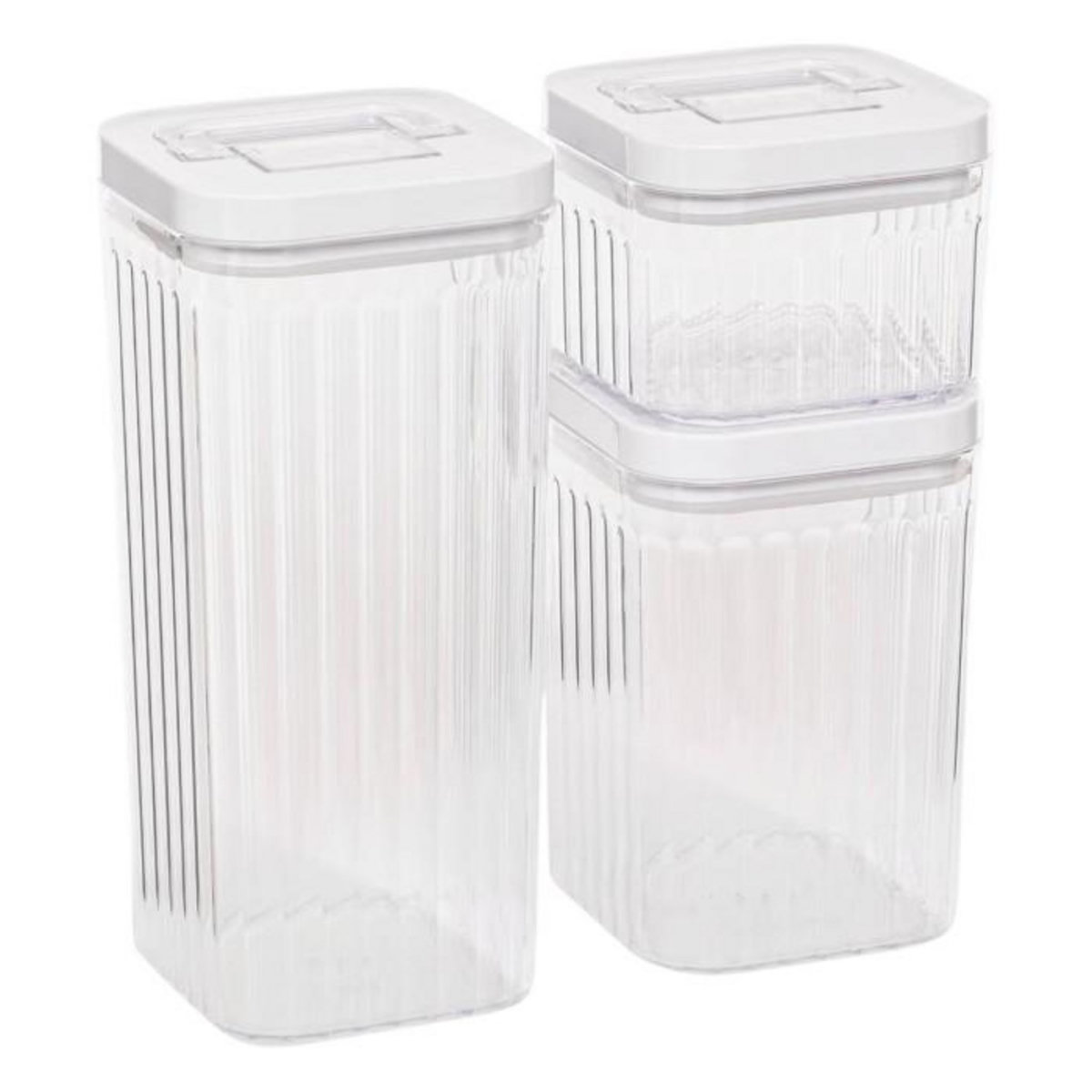 FIVE Lot de 3 Boîtes de Conservation  Streaks  22cm Transparent