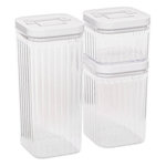 FIVE Lot de 3 Boîtes de Conservation  Streaks  22cm Transparent