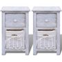 Voir la diapositive 3 : VIDAXL Table de chevet 2 pcs Bois Blanc